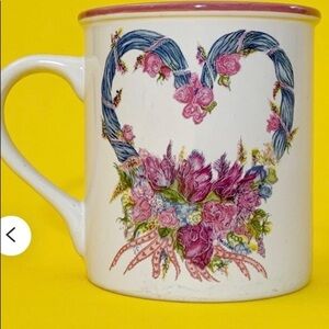 Vintage 1988 heavy floral potpourri press vintage mug cup